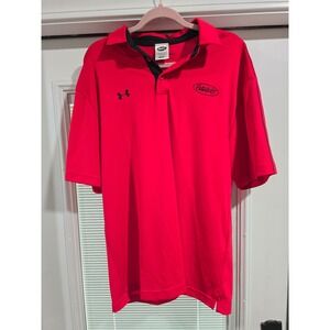 Under Armour Peterbilt Mens XL Red HeatGear Performance Polo Shirt Short Sleeve